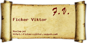 Ficker Viktor névjegykártya